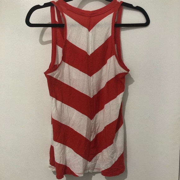 Gap Red and White Chevron Print Stripes Comfy XS - Picture 2 of 7
